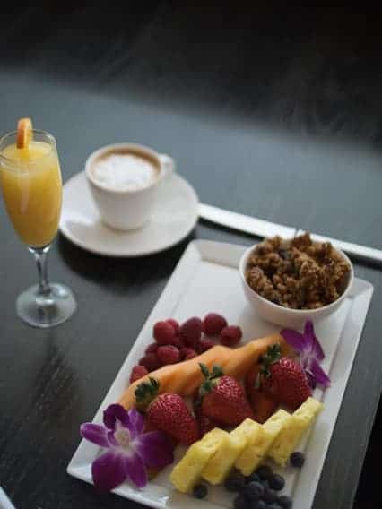ChopHouse F_B 4 fruit and orange juice on a table
